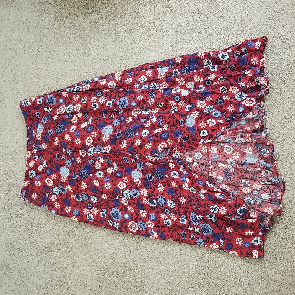 Cherokee Vibrant Long Large Stretchy Waist Flowy Floral Spring Summer Skirt